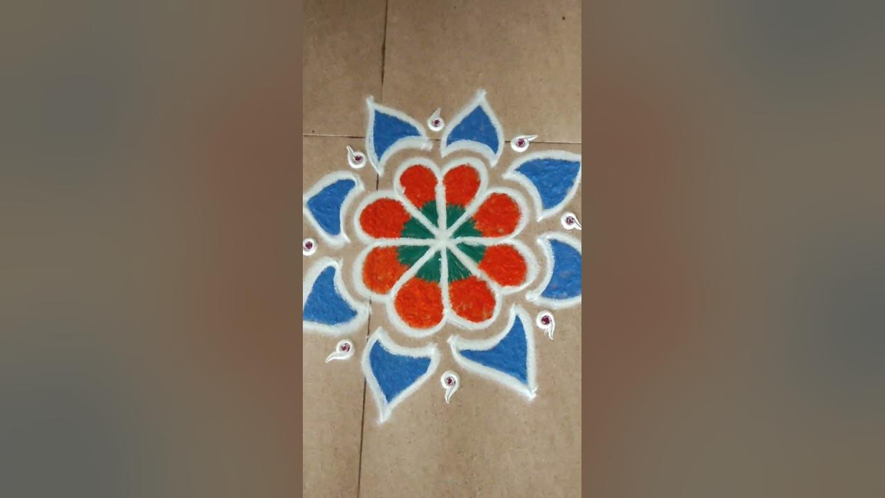 Rangoli for margali monthcolourful rangoli kaniruth nest YouTube
