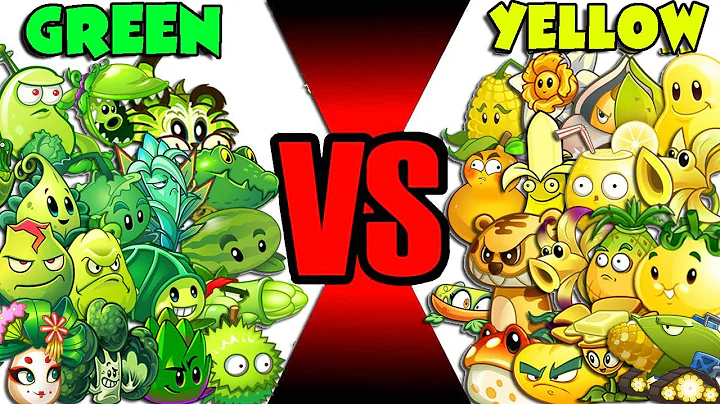 Team GREEN vs YELLOW Plants - Who Will Win? - Pvz 2 Team Plant Vs Team Plant