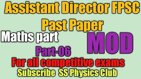 Assistant Director Past paper FPSC ||Ministry of Defense  Past papers solved with detail||Part-06||