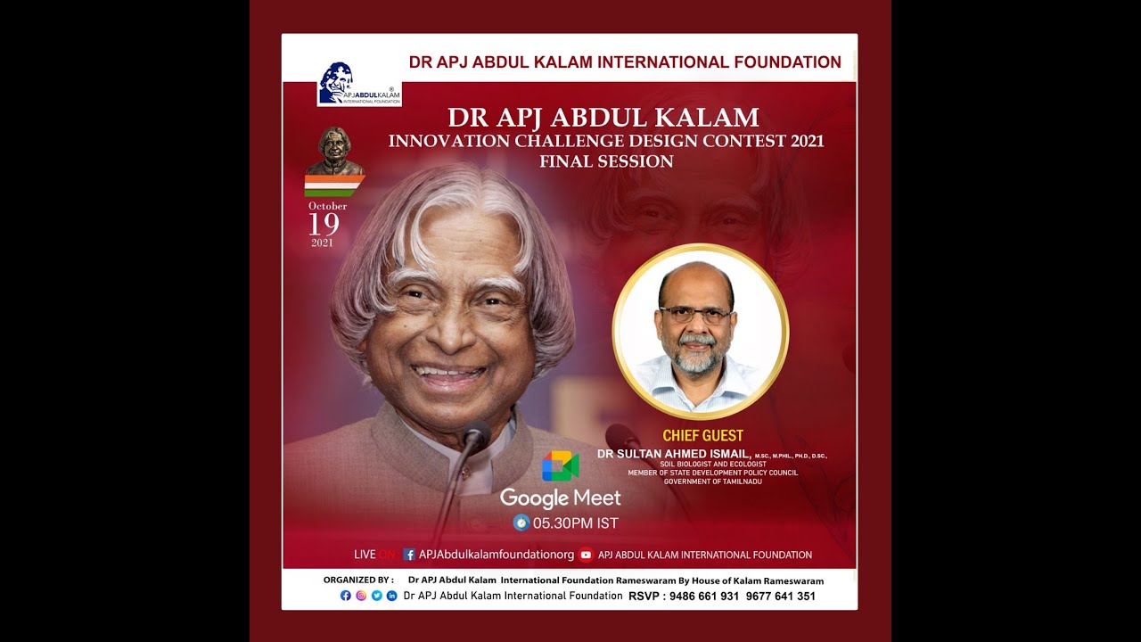 Dr APJ Abdul Kalam Innovation Challenge Design Contest 2021 - Final Session  - YouTube