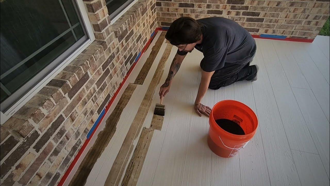 How to make CONCRETE look like WOOD! Decorative Concrete Overlay YouTube