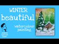 Winters beautiful scenerywatercolour paintingsourav mad art lover