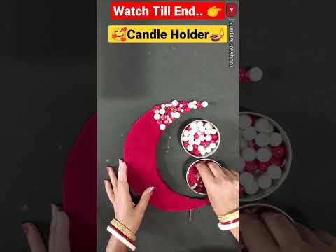 Unique and easy candle holder for diwali🪔🥰 #candleholder #diwalidecoration #shorts