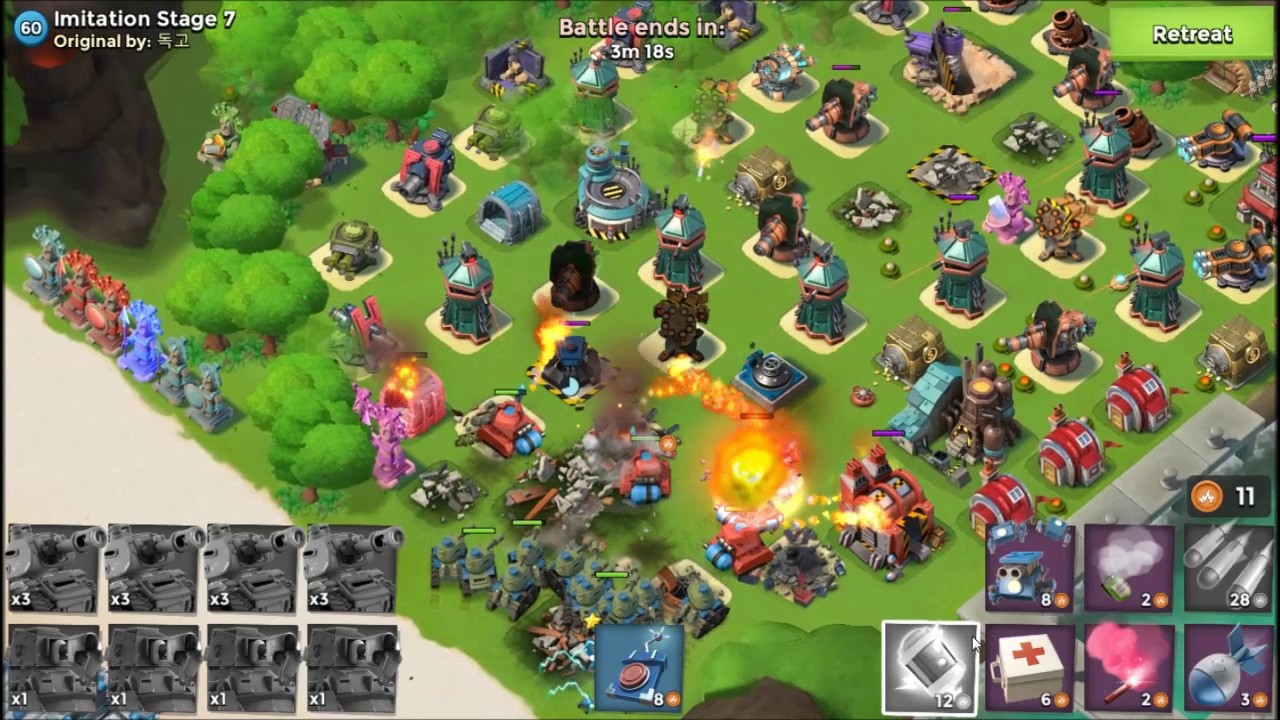 Boom Beach - Raiding for Shock Launcher Level 10 with Scorcher and Tank as XP53