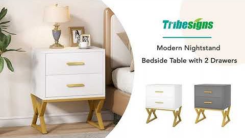 Tribesigns Nightstand, Modern Bedside Sofa Table with 2 Storage Drawers F1540