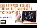CHILD SUPPORT IN CALIF. - LIFE INSURANCE, COLLEGE, TAX EXEMPTIONS -VIDEO #30 (2021)