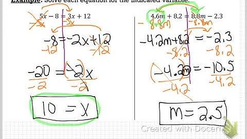 Solving equations with variables on both sides