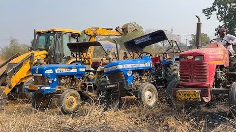 JCB 3dx Eco Excellence Backhoe Machine Loading Mud In Mahindra and Sonalika Tractors | Jcb Video