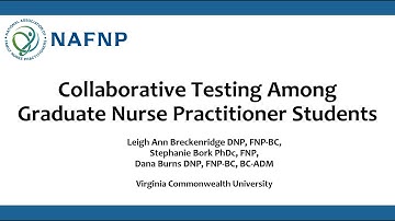 A presentation on collaborative testing amongst FNP students