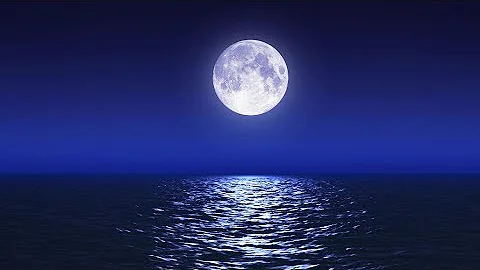 Sleep Music With Ocean and Jungle Sounds – Relaxing Blue Screen Scene – Ocean and Full Moon