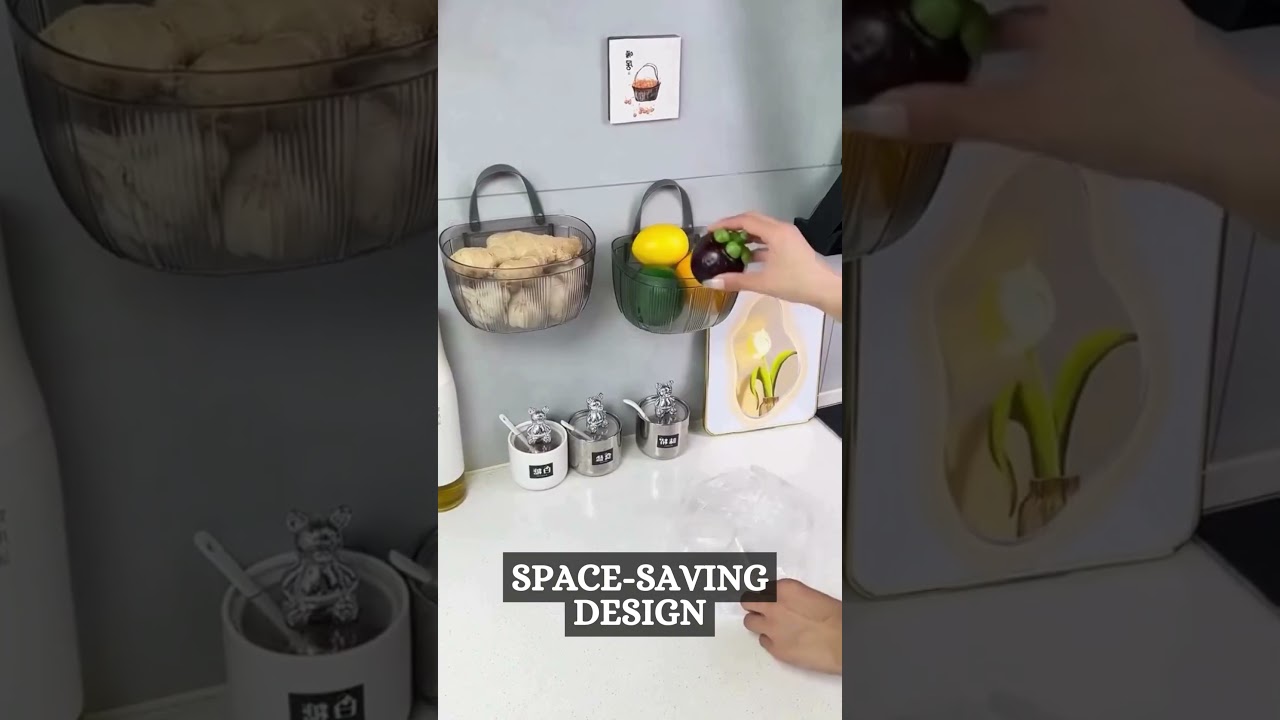 SNEPCOM Wall-Shaped Onion, Garlic, and Ginger Storage Basket | Space-Saving Kitchen Organizer