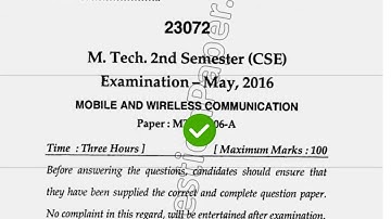 2016 Mdu Mtech CSE 2nd Sem Mobile & Wireless Communication Question Paper