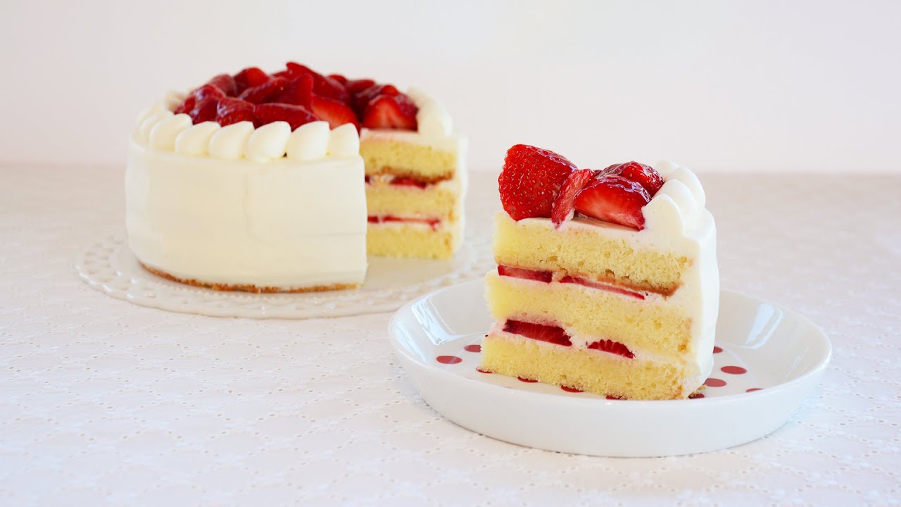 スイーツレシピ 苺のショートケーキ ショートケーキ Strawberry Sponge Cake Youtube