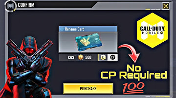 How To Get Rename Card Without Cod-Point In COD Mobile | With Proof 100% Working | #CallOfDutyMobile