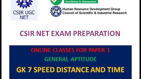 CSIR UGC NET General aptitude Speed distance and time