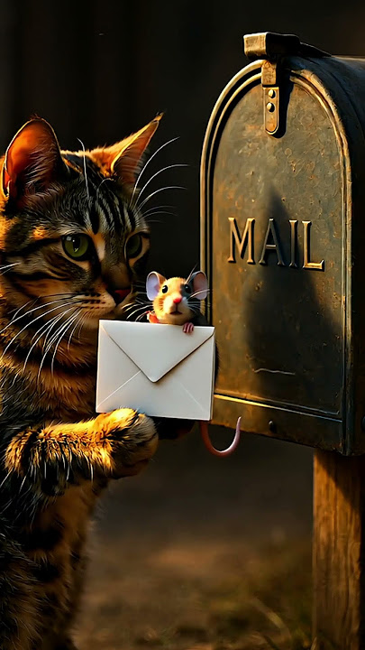 The cat opened the mailbox… you won’t believe what was inside 😳📬🐱 #shorts #cat #meme #cartoon