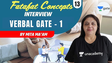 Verbal GATE - 1 | L 13 | Fatafat Concepts | GATE 2022 CSE | Mita Mam