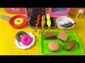 2 MINUTES SATISFYING WITH UNBOXING MINI KITCHEN SET TOYS, DONUT AND SANDWICH | TOYS ASMR no music