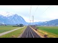 ★ 4K 🇨🇭St. Margrethen - Buchs - Sargans cab ride Switzerland [01.2023] Führerstandsmitfahrt Rheintal