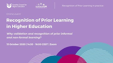 Why validation and recognition of prior informal and non-formal learning