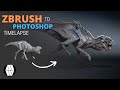 Zbrush to Photoshop Timelapse- 'Howler' creature concept