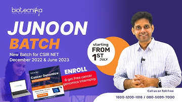 NEW LAUNCH : CSIR NET Junoon Batch With Up to 100% JCB Scholarships - Apply Online