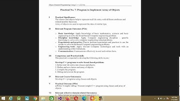 Experiment no 7 OOP(22316)  program to implement array of objects