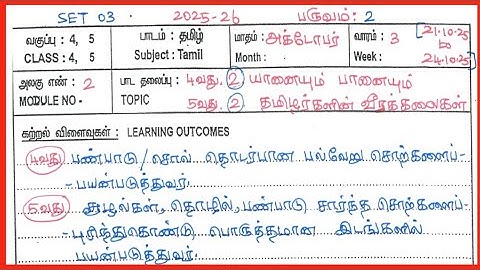 3rd week October Lesson Plan class (4&5)