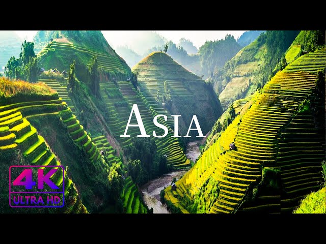 FLYING OVER ASIA ( 4K UHD ) • Stunning Footage, Scenic Relaxation Film with Calming Music class=