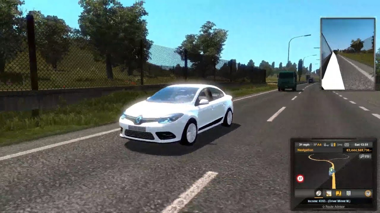 ETS2 1.33 Mods |Car Mod| - Renault Fluence V1R2 Mod