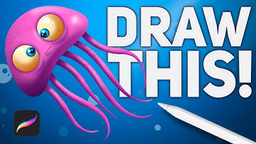 How to Draw a Jellyfish in Procreate: FULL PROCESS // procreate  drawing tutorial for beginners