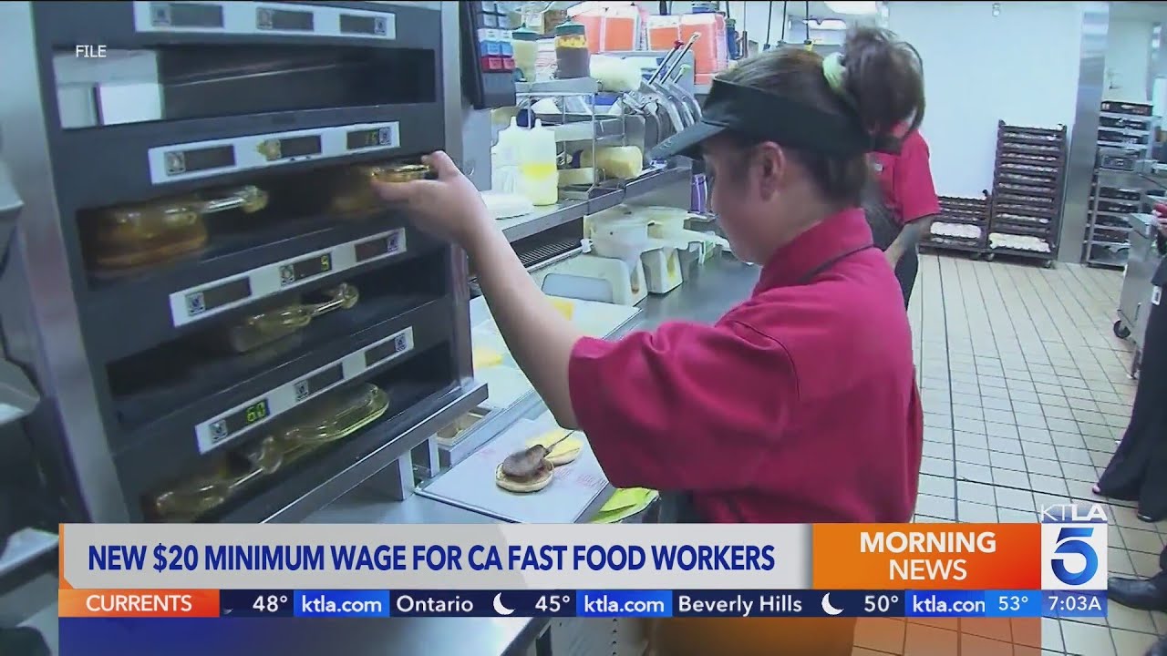 California fast-food workers start receiving $20 minimum wage