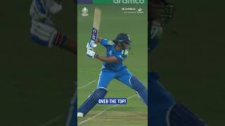 Harmanpreet Kaur goes over the top to fetch a boundary | #INDvENG | #CWC25