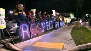 Protesters demonstrate at Kenosha Wal-Mart Thursday night