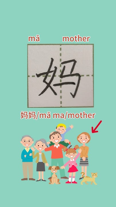 92【妈mā】Chinese character strokes/read and write mother in Chinese with ...