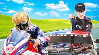 Braxton and Ryder pretend play Police Kids with Monster Trucks - Kids Video for Kids