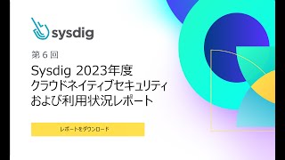 Sysdig 2023年度クラウドネイティブセキュリティおよび利用状況レポート