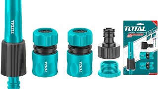 Total 5 PCS Hose Quick Connectors Set with Twist Spray Nozzle, ABS Material THHCS05122 #nozzles