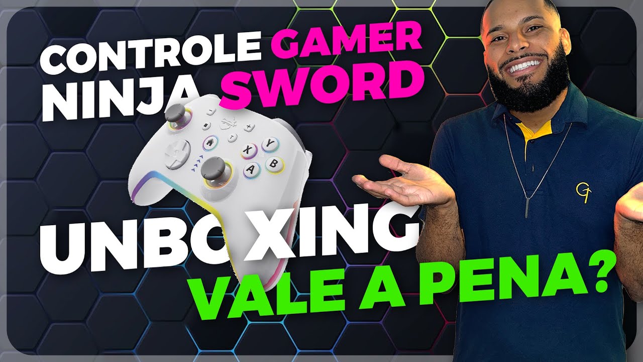 Comprei o Controle Gamer Ninja Sword. Vale a Pena? Unboxing Garimpeiros