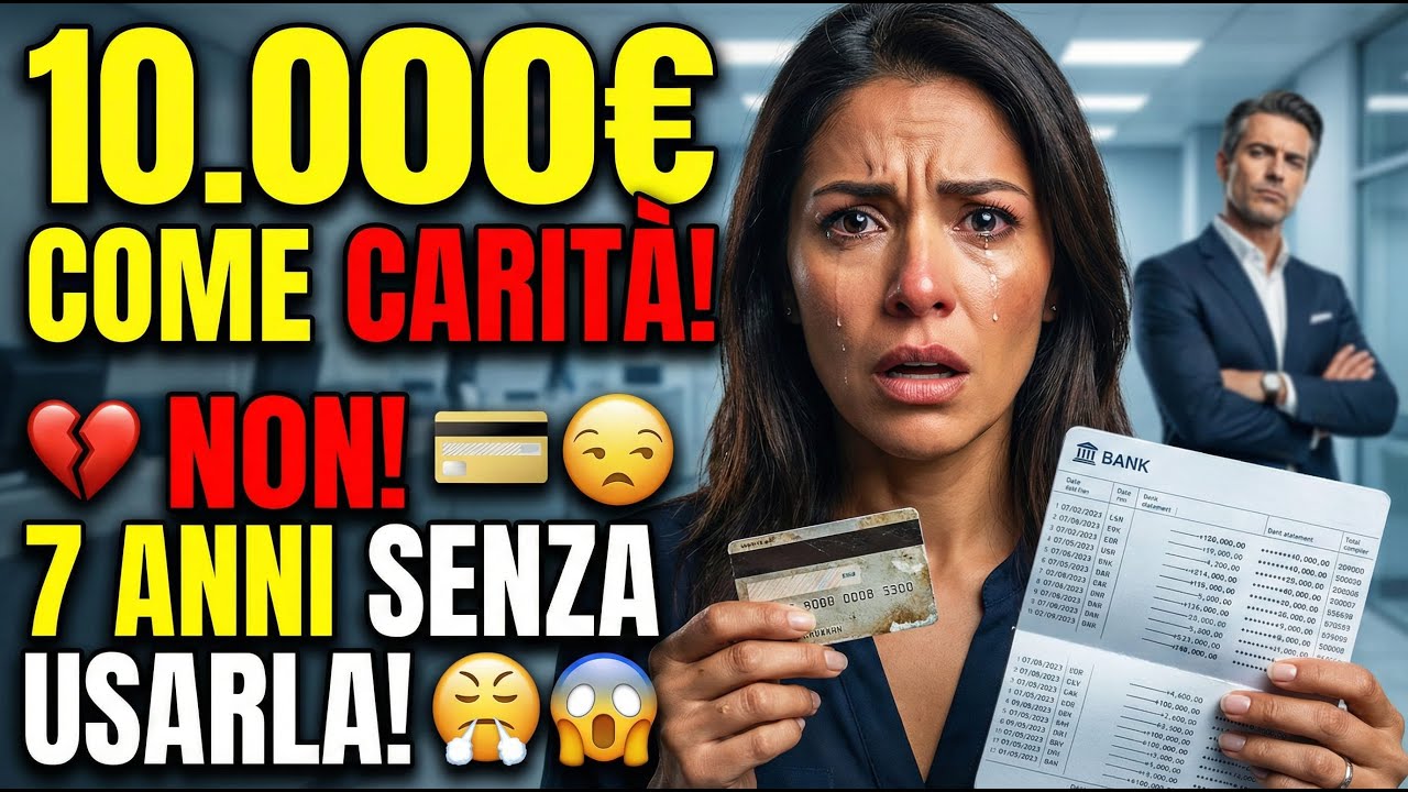 💔Dopo il divorzio💳 Mi diede una carta con 10.000€ come carità😤 Non l’ho usata per 7 anni In banca...