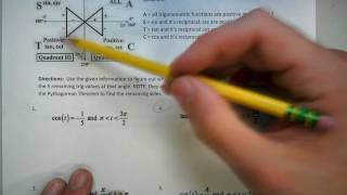 All students take calculus - given one ratio and a quadrant