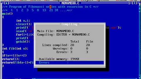 Program of fibonacci series with recursion in C hindi