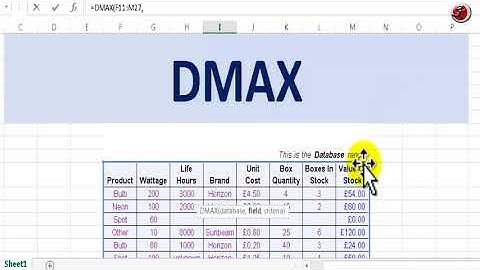 How to use Dmax Formula in Excel how to find a largest value in your database
