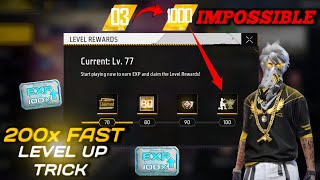 HOW TO INCREASE LEVEL 200X FASTER 😱🔥 INCREASE LEVEL SECRET TRICKS | GARENA FREE FIRE