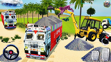 🔴Drive JCB and Uploading Stone🪨🚜 From Dumper Truck in Game #truck #jcb #tractor #dumper #games