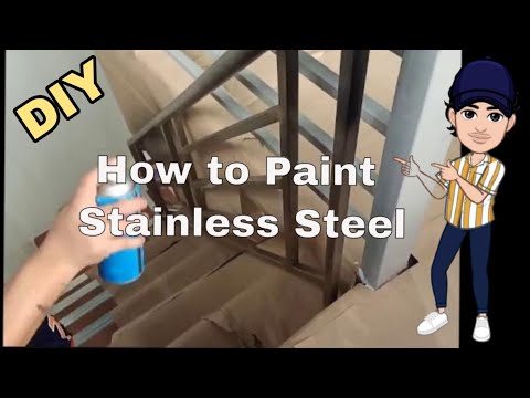 DIY - Bosny Spray Paint (मेटेलिक ब्लैक) का उपयोग करके स्टेनलेस स्टील को कैसे पेंट करें