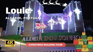 🇵🇹 Loule, Night illumination Walking Tour – 4K with Captions, Algarve – 2023