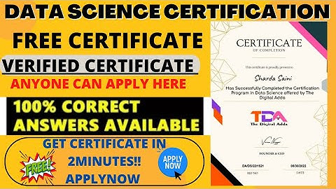 Free Data Science Online with Free Certification | Data Science | Free Verified Certificate