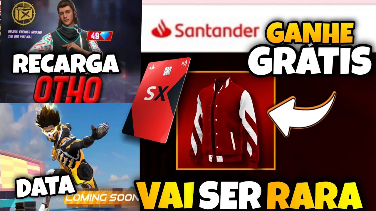 NOVO CODIGUIN! COMO PEGAR A JAQUETA DO SANTANDER NO FREE FIRE - NOVIDADES  FREE FIRE 