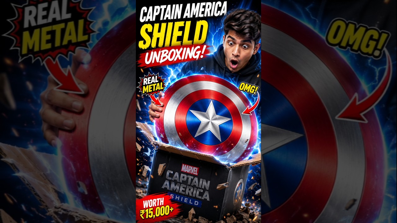 🛡️ I Unboxed a REAL Captain America Shield! 🤯 Worth ₹15,000+ |Marvel Unboxing#superman#shorts #viral